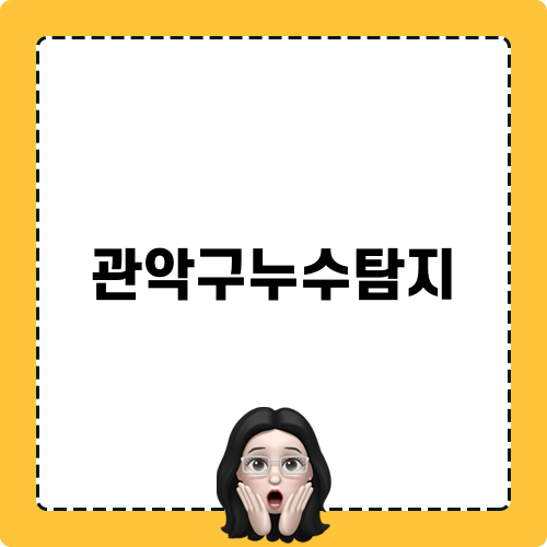 관악구누수탐지 급수선터닝