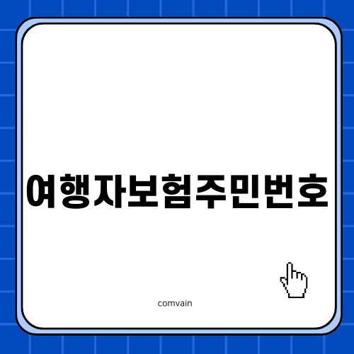 여행자보험주민번호 없이 쉽게 가입하기